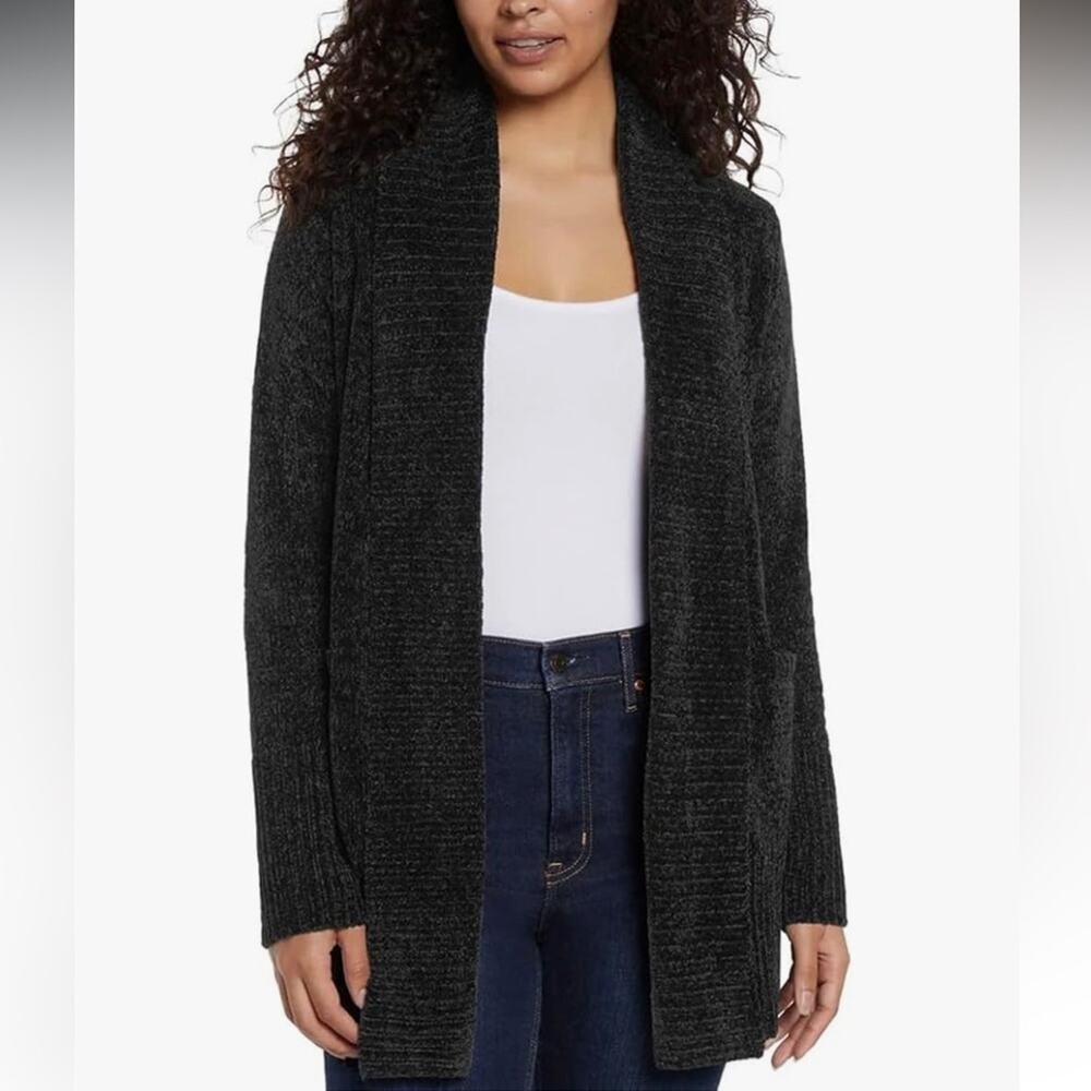 2 for $15 😍 Orvis Chenille Open Front Cardigan – Black – Size XS – EUC